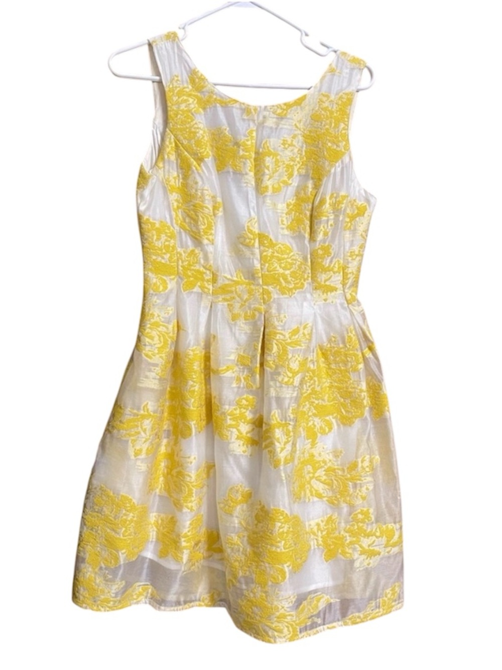 Mystic Los Angeles yellow and white A-line floral dress